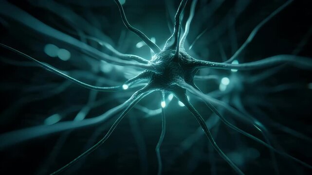 Glowing Neuron Network Abstract Illustration of Brain Activity and Neural Connections Representing Innovation Technology and Future Neuroscience Concepts