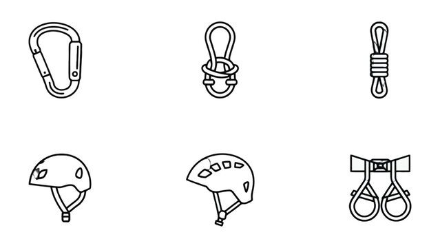 Rock Climbing Gear: An array of essential rock climbing equipment, meticulously arranged, representing the tools needed for adventure and the thrill of the ascent. 