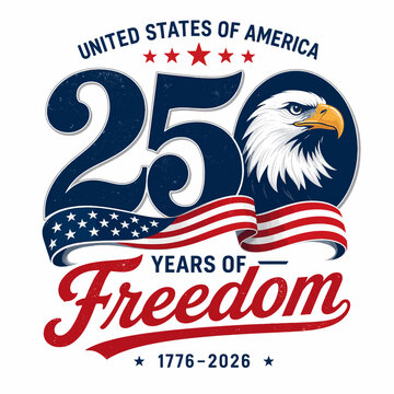 United states 250th anniversary celebration logo freedom eagle and american pride