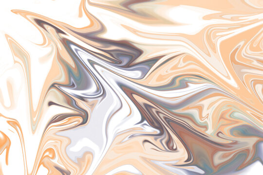 Abstract liquid marble texture with peach and grey tones