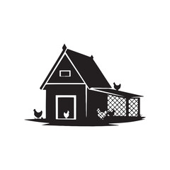 Chicken coop silhouette icon vector flat design © Khalid