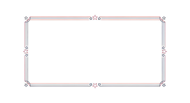 Decorative rectangular frame with ornate corner details and dashed lines