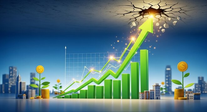 Financial growth chart illustration