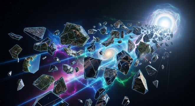 Cosmic debris traveling through space