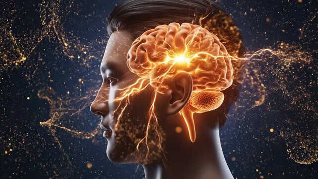 Human brain electrical activity for commercial backgrounds, digital design, and advertising