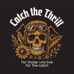 Fototapeta premium Hooked on Fishing – Vintage Angler T-Shirt Design