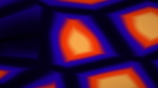 Geometric abstract pattern of organic cells in blue and orange lighting symbolizing data networks and biological interconnectedness in modern science
