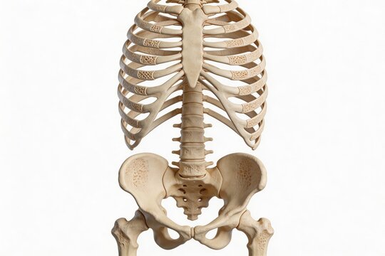 Human skeletal ribcage and pelvis