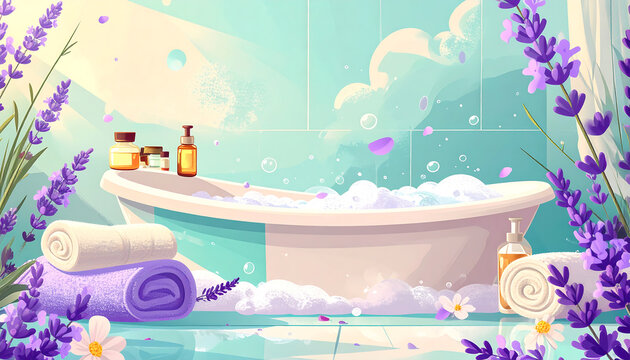 Relaxing bathroom scene