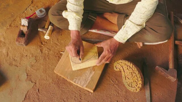 Wood carving, traditional craftsmanship, wooden sculpture, handmade art