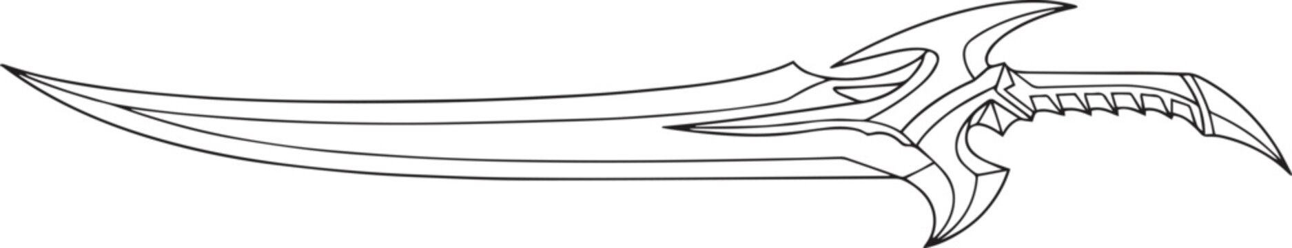 silhouette of clean vectors of  Shadowblade Form Sword Sword isolated with white background