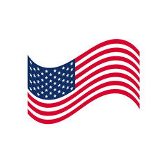 Fototapeta premium American national flag waving vector, dynamic USA banner design with flowing waves symbolizing freedom and pride.