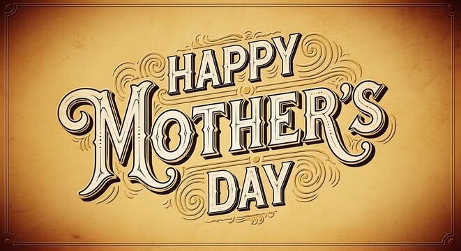 Vintage style happy mothers day typographic greeting card design