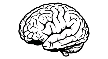 Fototapeta premium human brain illustration with creative line art design for mental health awareness