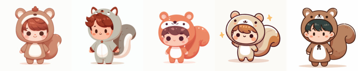Fototapeta premium cute little boy in squirrel costume
