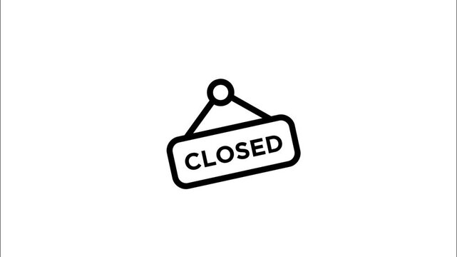 A sign hangs on a door indicating it is closed.