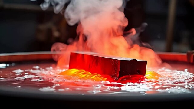 Hot metal block cooling in liquid