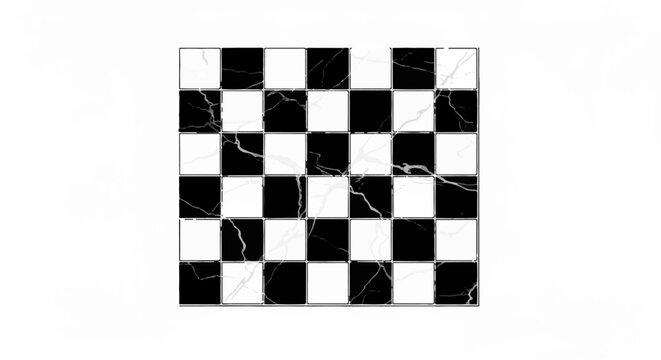 Black and white checkered pattern with marble texture