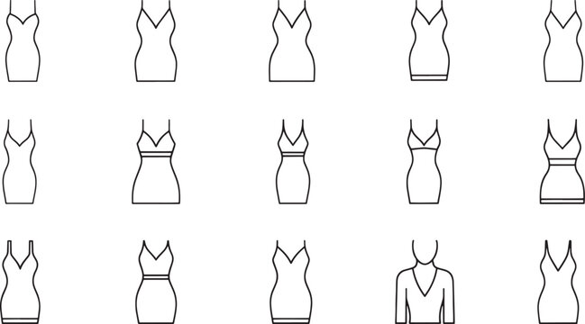 Black and white silhouettes of ten sequential walking human figures walking figures sequential poses