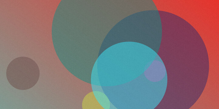 Intersecting abstract circles in vibrant and blended colors