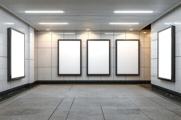 Naklejka premium Modern gallery with blank frames.