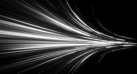 Fototapeta premium Dynamic abstract background featuring intensely streaked white light and flowing warped lines suggesting a rapid disruption of temporal flow, graphic, modern, space