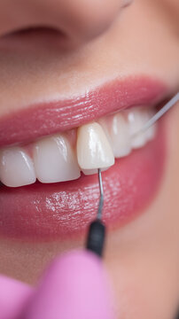 Dental veneers procedure with ceramic veneer placement