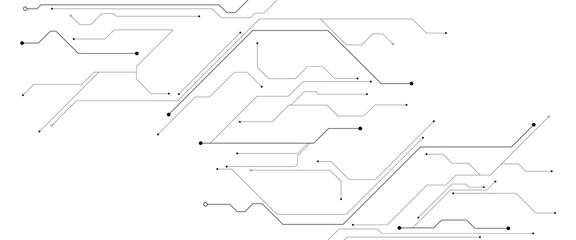 Obraz premium Vector Technology black circuit diagram concept. Abstract technology on white background. High-tech circuit board.
