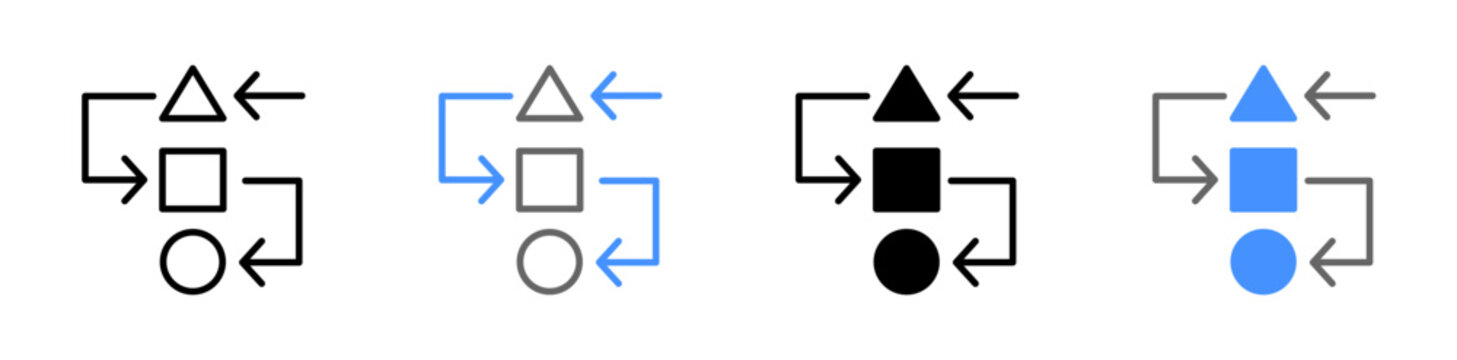 Methodology Development and Process Flowchart Management Icon Vector Illustration Editable