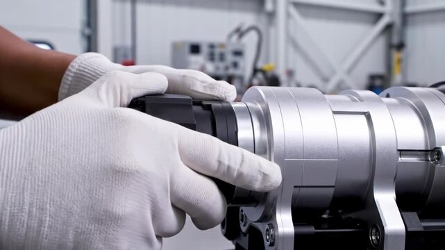 Close Up Engineer Hands Assembling Modular Equipment in Lab Animation 4K