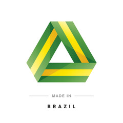 Made in Brazil new 3D triangle flag ribbon logo label banner