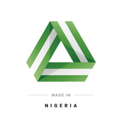 Made in Nigeria new 3D triangle flag ribbon logo label banner
