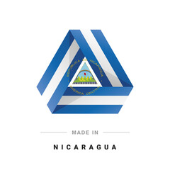 Made in Nicaragua new 3D triangle flag ribbon logo label banner