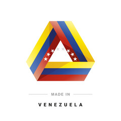 Made in Venezuela new 3D triangle flag ribbon logo label banner