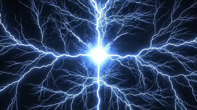 Electricity discharge in the dark.