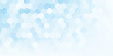 Abstract blue and white hexagon background. Futuristic digital hi-technology banner. Healthcare background. Vector © Salam