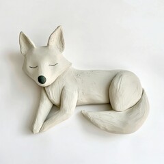Obraz premium 2d clay wolf animal art minimalist.