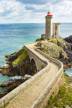 Vertical view over the lighthouse Phare du Petit Minou - France