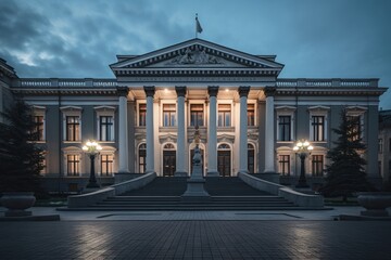 Obraz premium Neo classical courthouse architecture building facade.