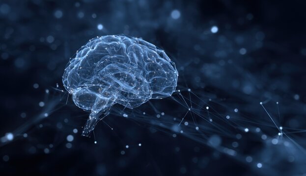Digital brain with interconnected nodes symbolizing artificial intelligence and neural networks