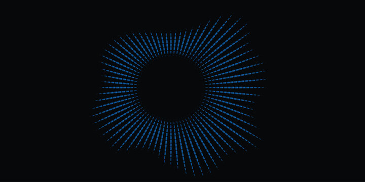 Abstract digital art a glowing blue number zero on a black background