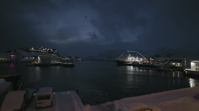 Honningsv&aring;g, Norway in winter