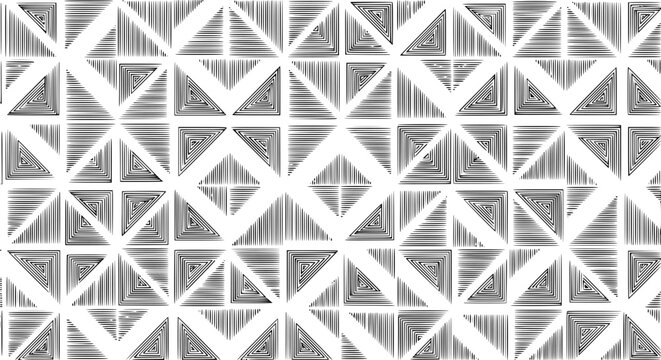 Abstract striped geometric mosaic seamless pattern vector modern decorative background illustration