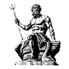Poseidon statue illustration © Irhasalfahad