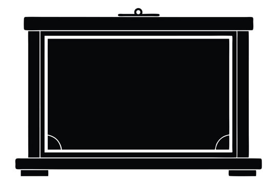 blackboard silhouette line art vector illustration