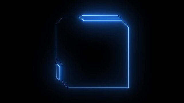 neon rectangular frames with shining effects on dark background. Square box with bright neon lines. neon box pattern. neon pink lights wiggle on black background.4k video.