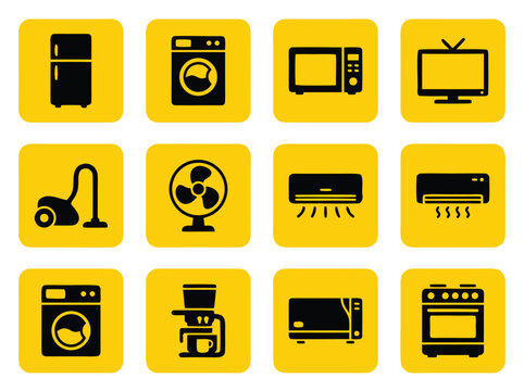 Collection of Household Appliance Icons.
