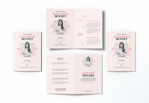 Funeral Program Memorial Service Obituary Layout