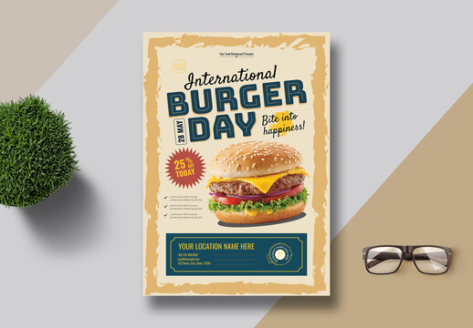 International Burger Day Poster Layout Design