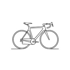 Obraz premium A minimalist line art depiction of a sleek road bicycle, embodying speed and design